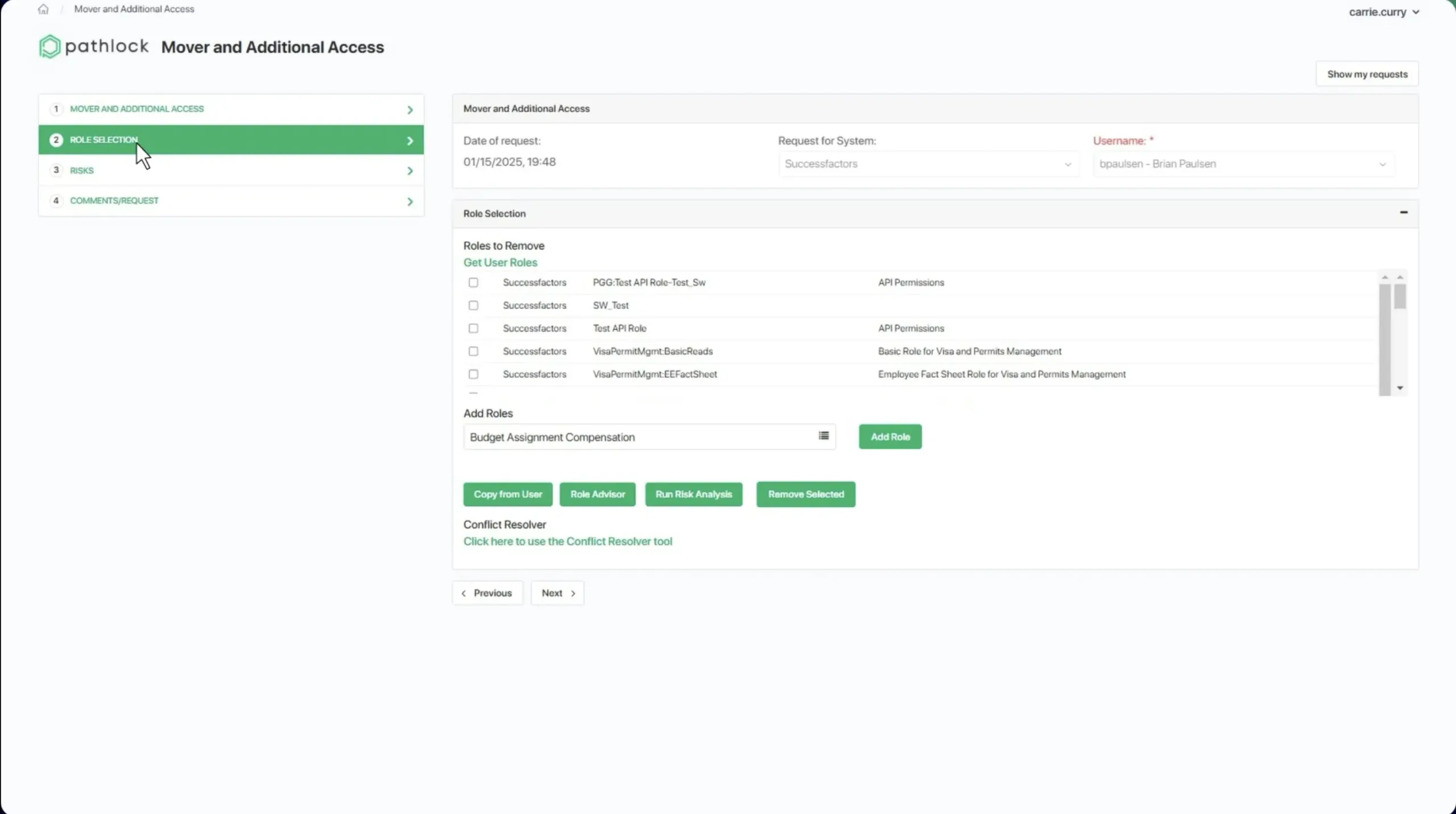 Pathlock Cloud's Compliant Provisioning Dashboard