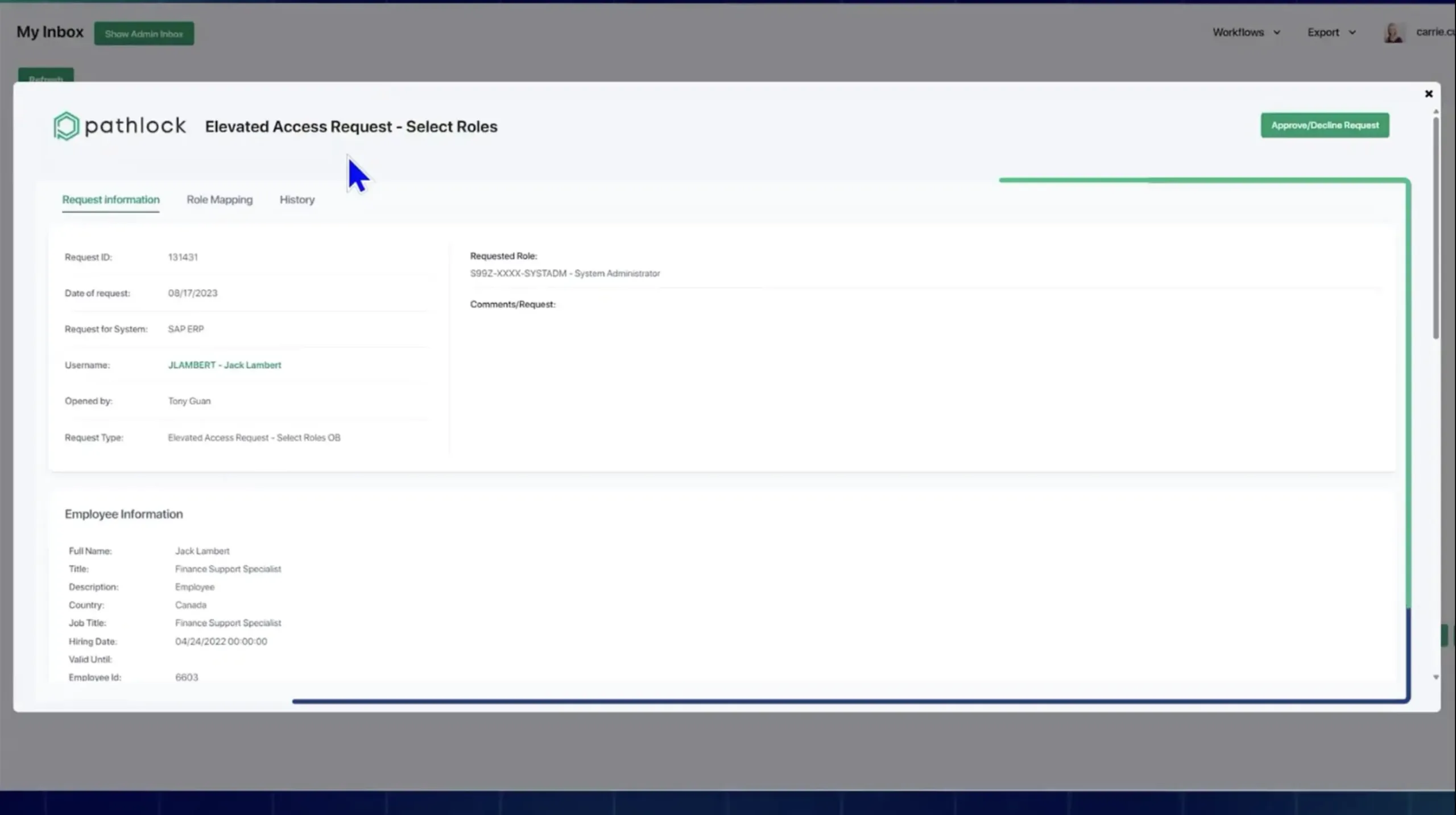 Pathlock Cloud Elevated Access Management Dashboard