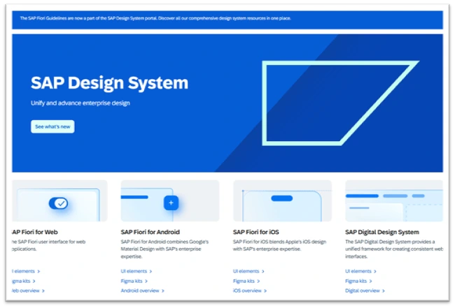 SAP Design System Portal and &ldquo;What&rsquo;s New&rdquo; Hub